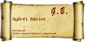 Győrfi Bálint névjegykártya
